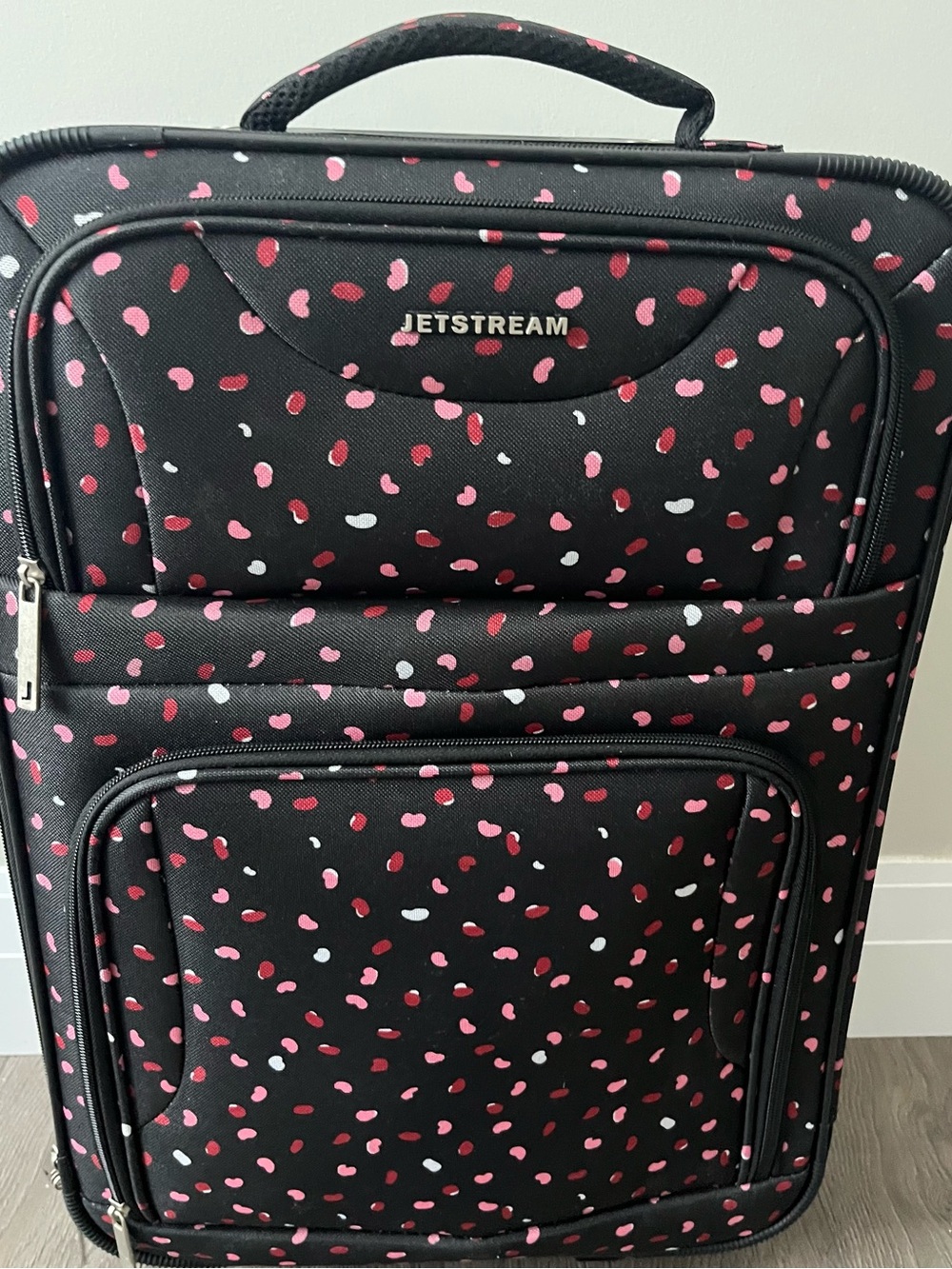 Jetstream Black Carry-On with Pink & White Dot Print - Picture 2 of 12